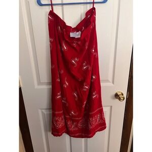 Western Bandana Print Midi Skirt XL Boho Festival Cowgirl Rodeo